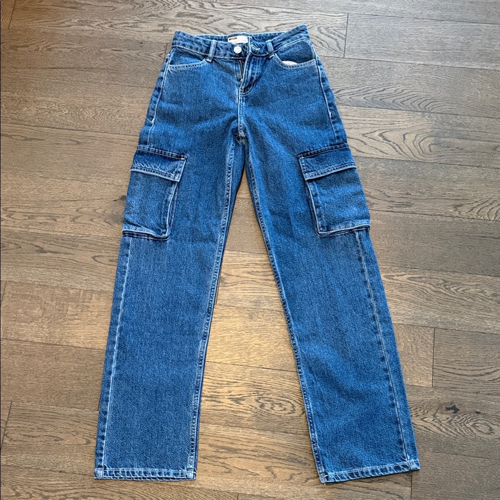 BERSHKA Blue Cargo Jeans